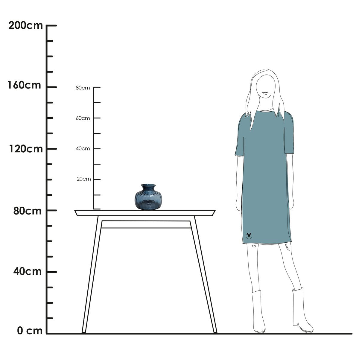 Vaas - Glyde blue, laatste items!