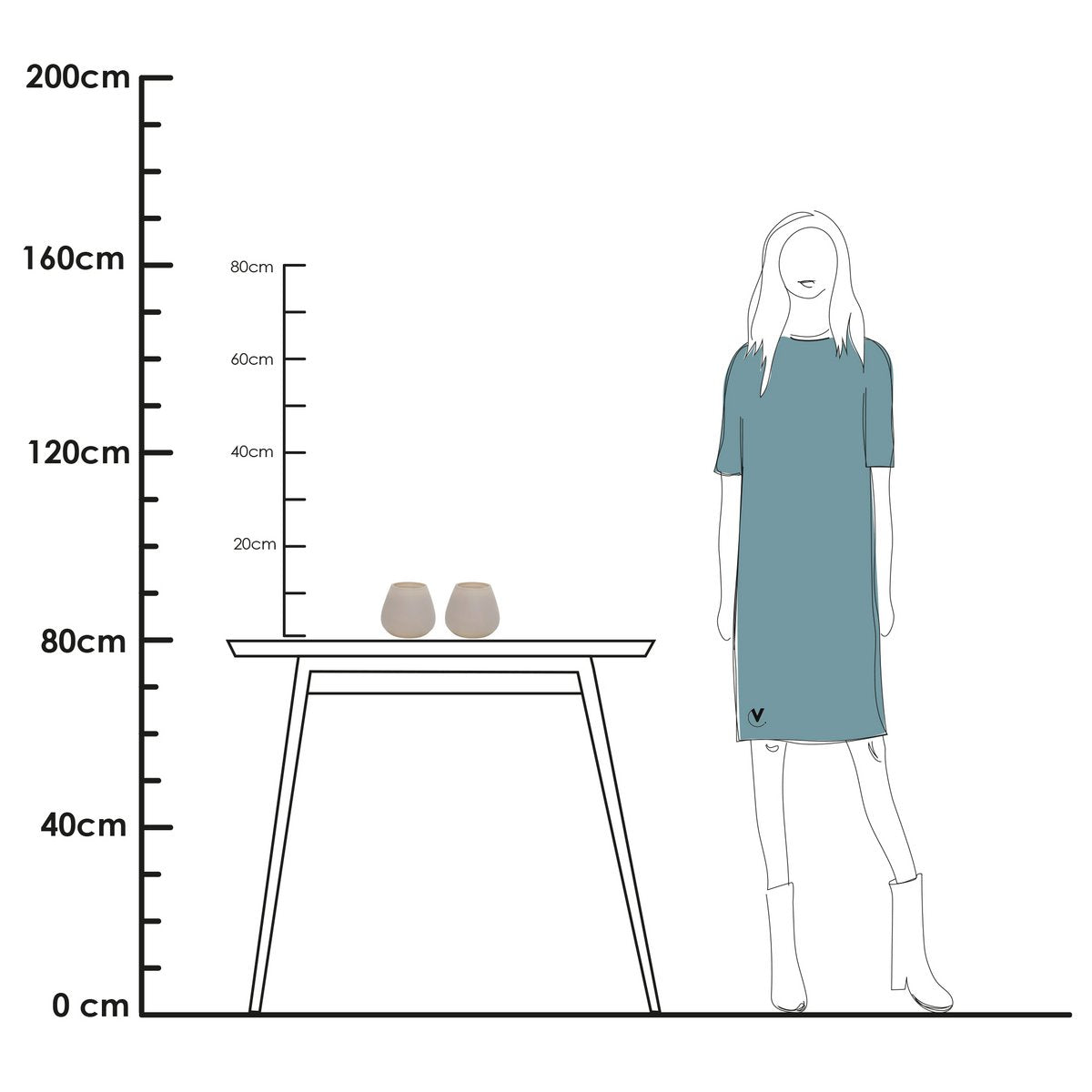 Waxinelichthouder - Tasman XS matte ivory (set van 2 stuks)