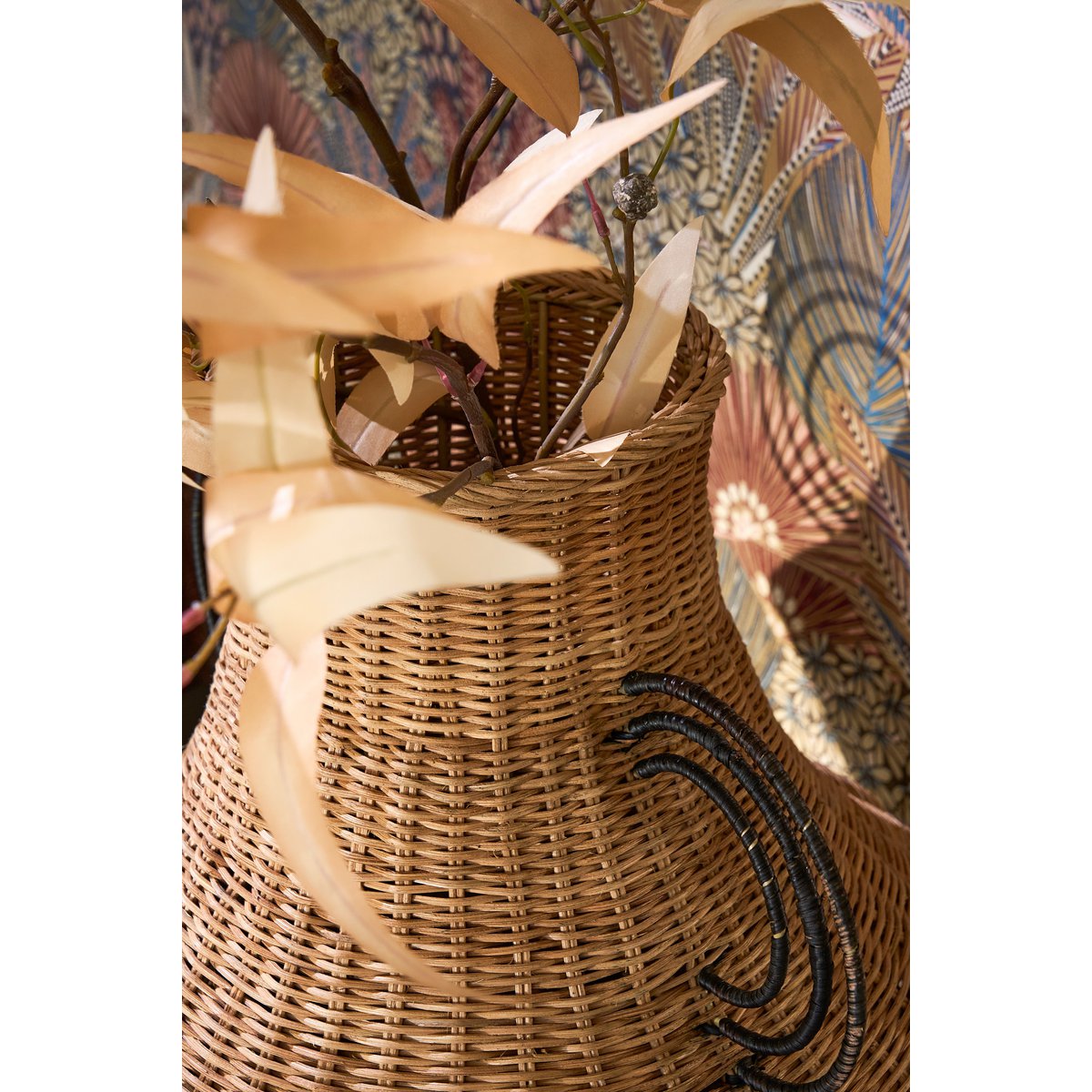 Fabiola Decoratie Vaas - H43 x Ø30 cm - Rotan - Bruin