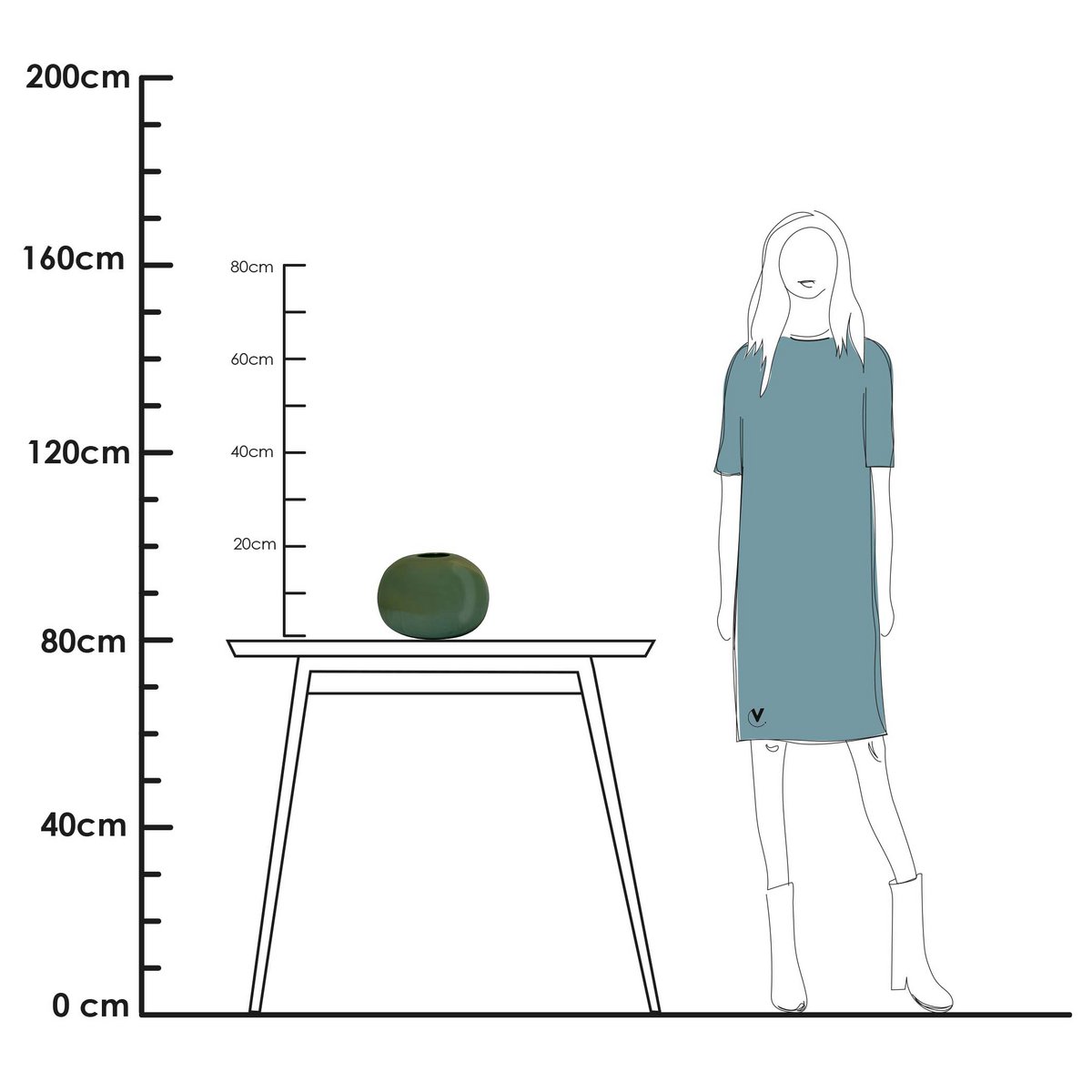 Vaas - Brenno baltic green, laatste items!