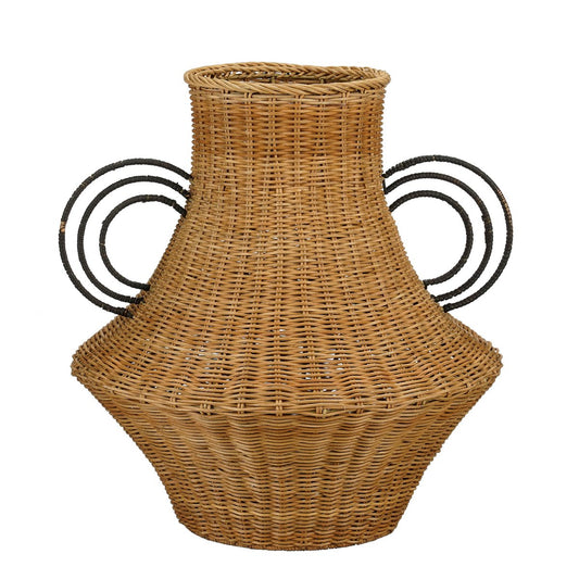 Fabiola Decoratie Vaas - H43 x Ø30 cm - Rotan - Bruin