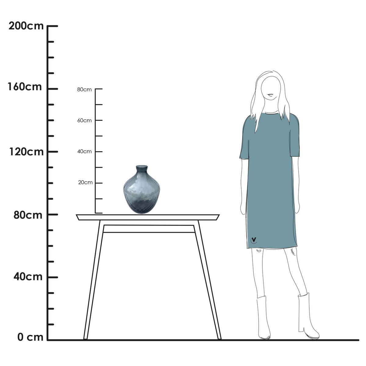 Vaas - Traun grey effect, laatste items!