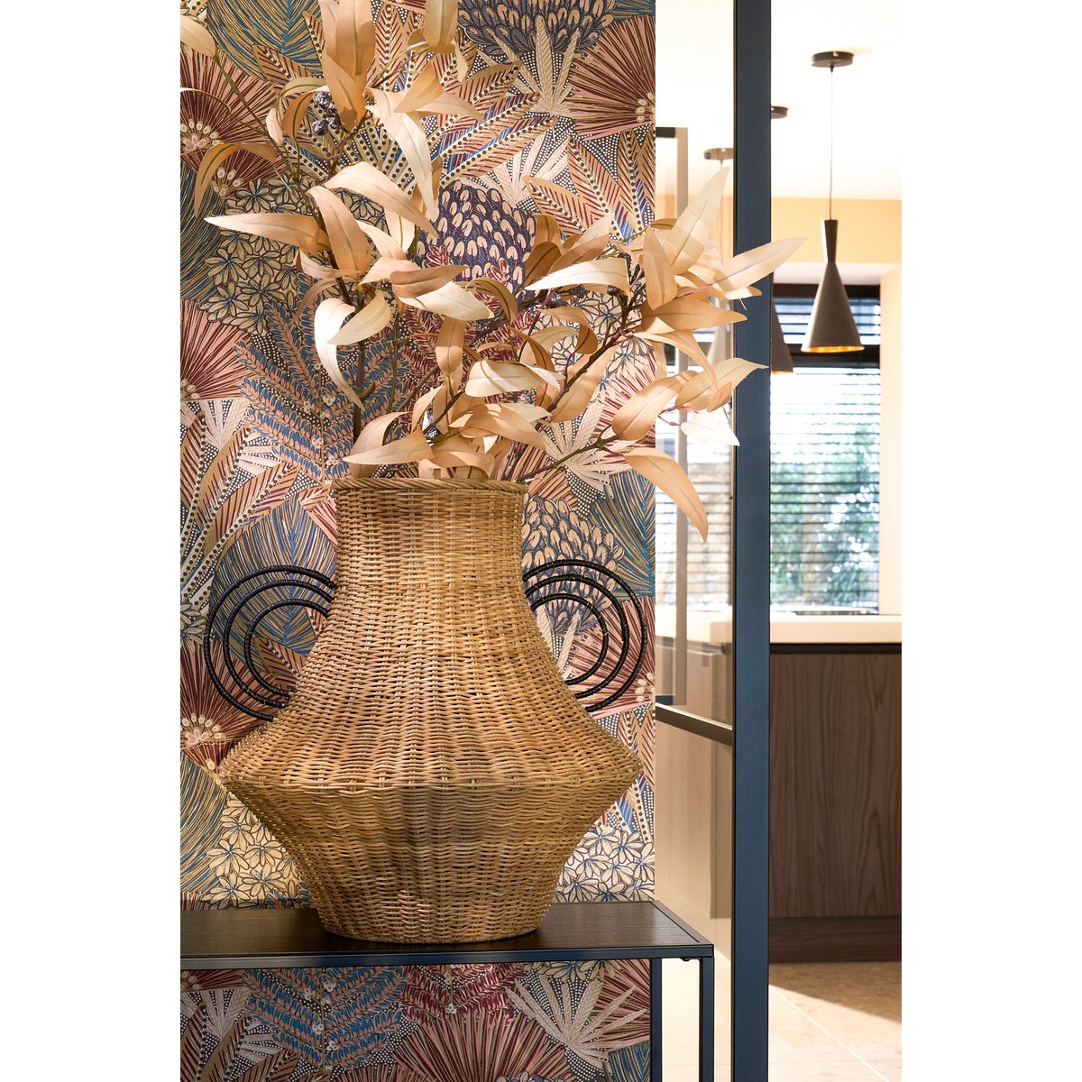 Fabiola Decoratie Vaas - H43 x Ø30 cm - Rotan - Bruin