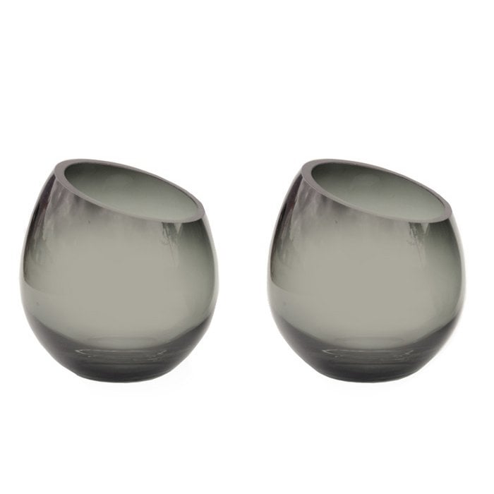 Waxinelichthouder - Moho grey (set van 2 stuks)