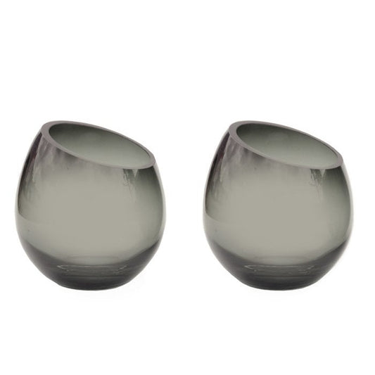 Waxinelichthouder - Moho grey (set van 2 stuks)