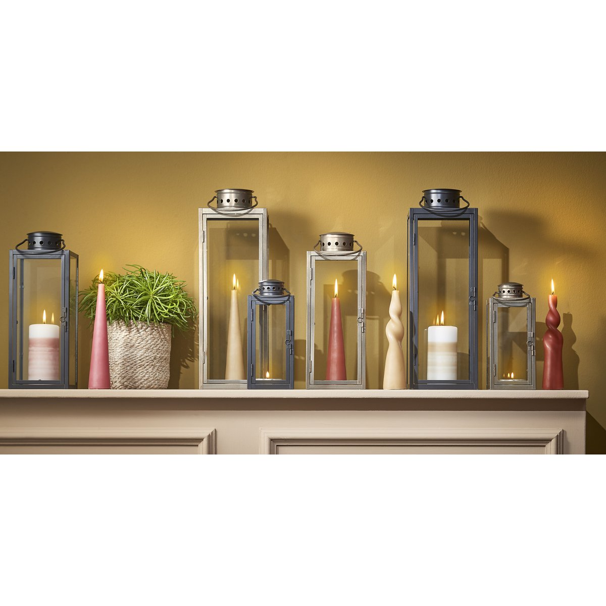 Arzilla Lantaarn - L14 x B13 x H35 cm - Goud