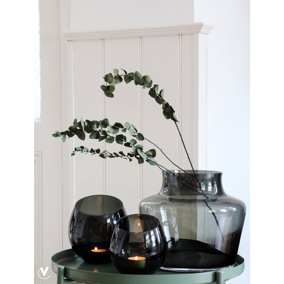 Waxinelichthouder - Moho grey (set van 2 stuks)