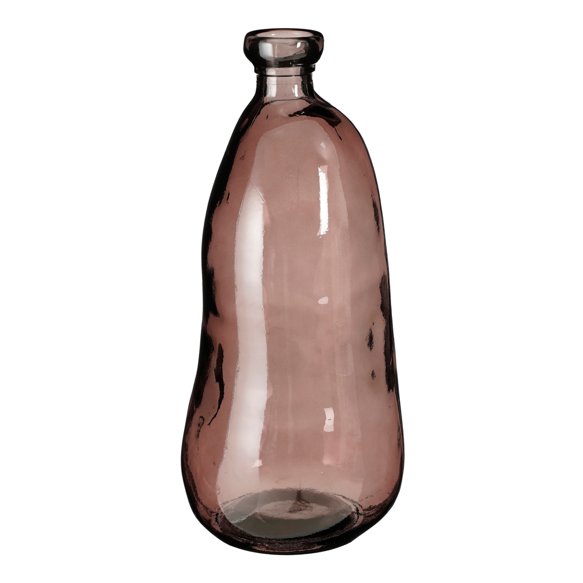 Pinto Vaas - H51 x Ø22 cm - Gerecycled Glas - Donkerbruin