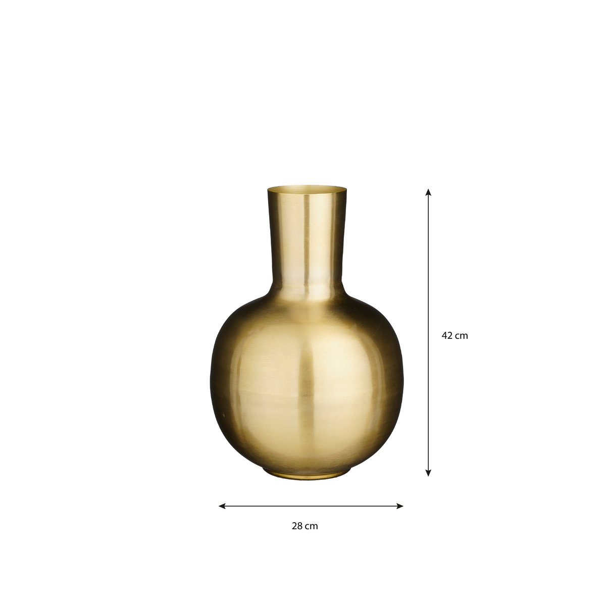 Dara Vaas - H42 x Ø28 cm - Metaal - Goud
