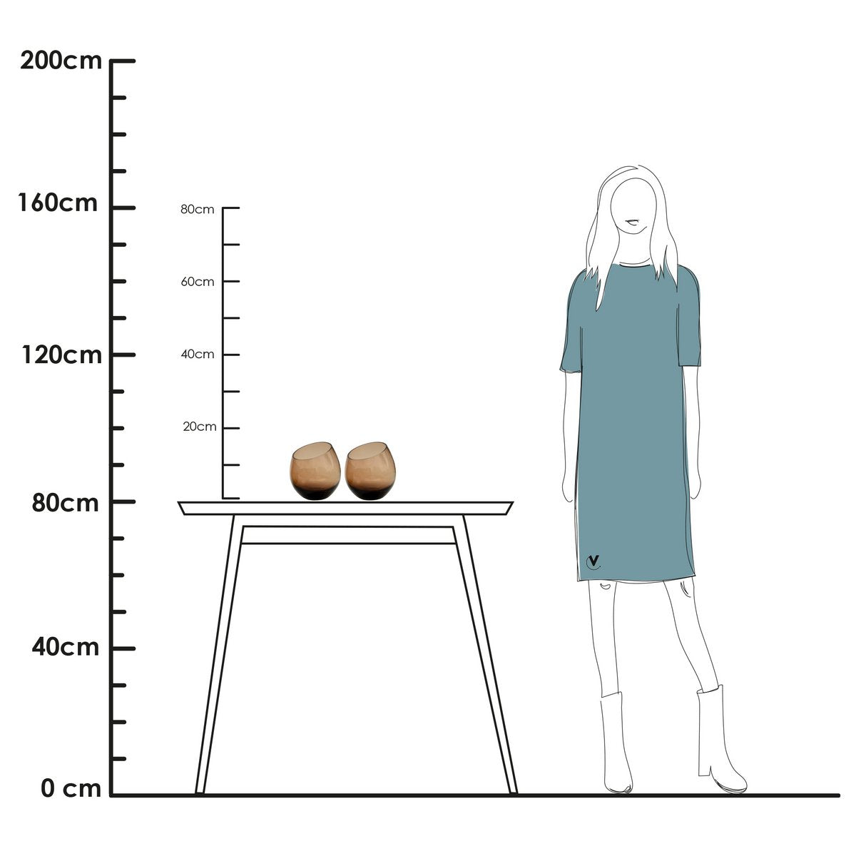 Waxinelichthouder - Moho Taupe (set van 2 stuks)