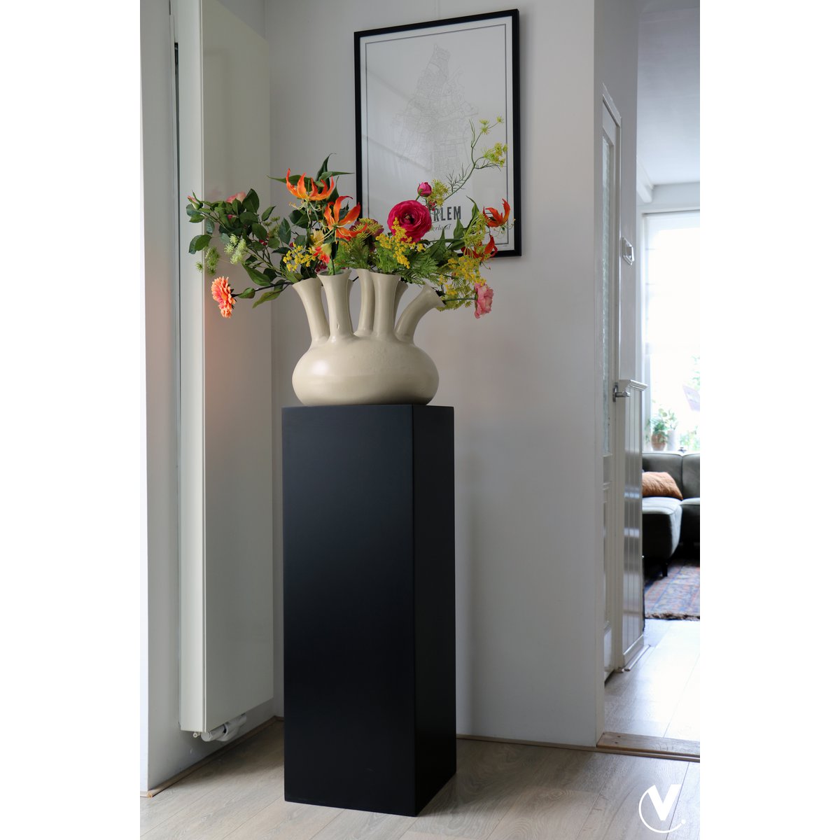 Zuil/Plantenbak - Pearl matte black